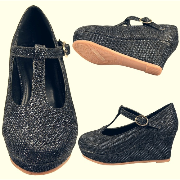 KSC Other - Girls Glitter Mary Jane Wedge Pumps LOVELY-621